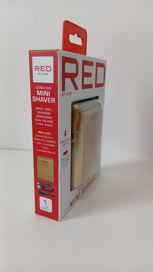 Mini Rasoir Électrique Sans Fil RED by KISS – Gold Edition