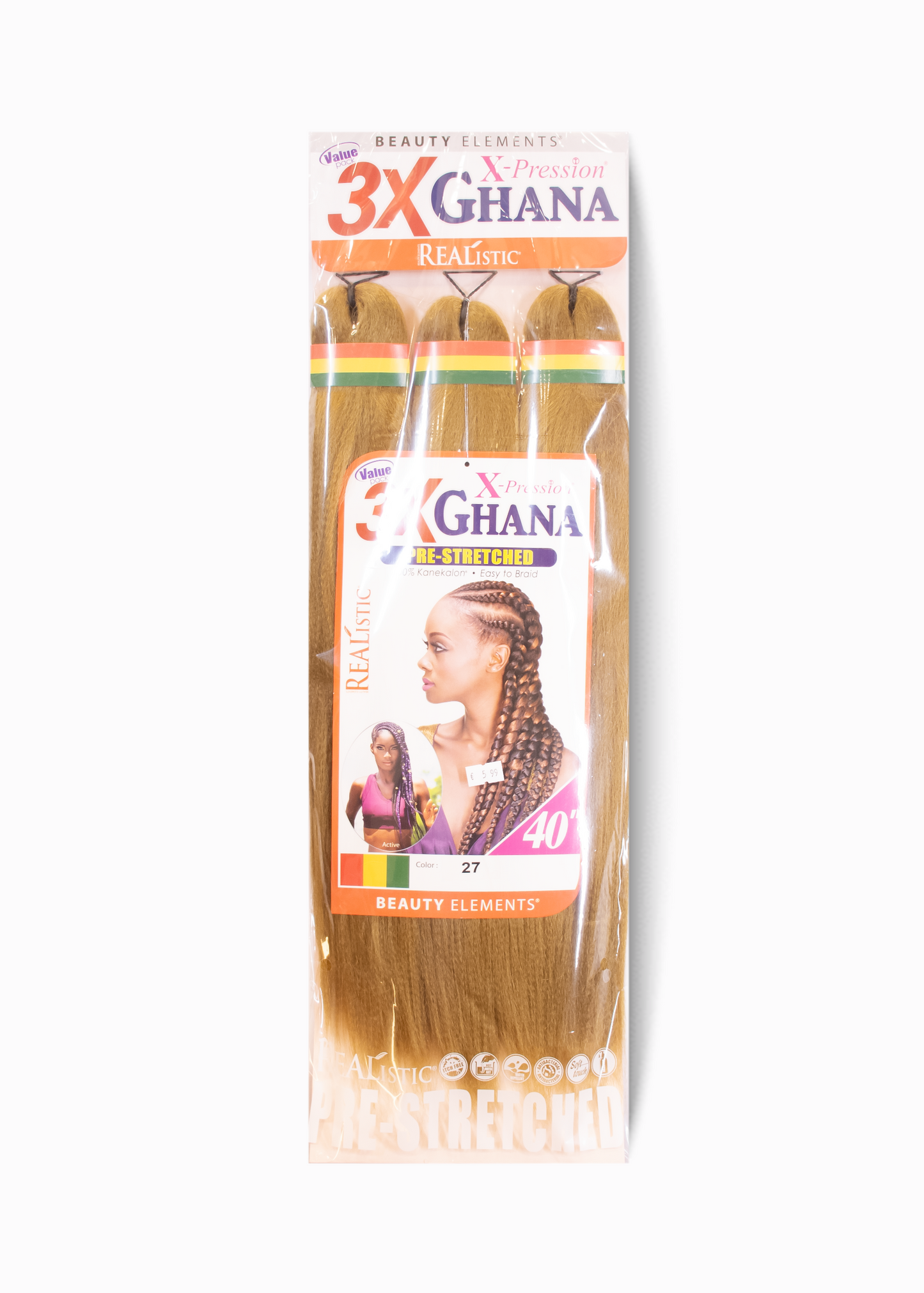 Mèches Ghana Pre-Stretched 3X X-Pression – 40" | Tresses mi-longues professionnelles