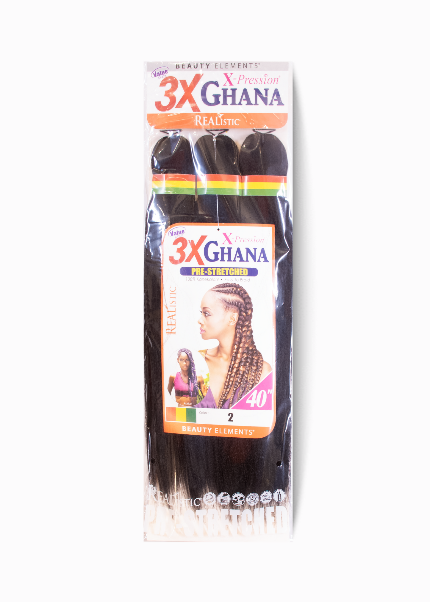 Mèches Ghana Pre-Stretched 3X X-Pression – 40" | Tresses mi-longues professionnelles