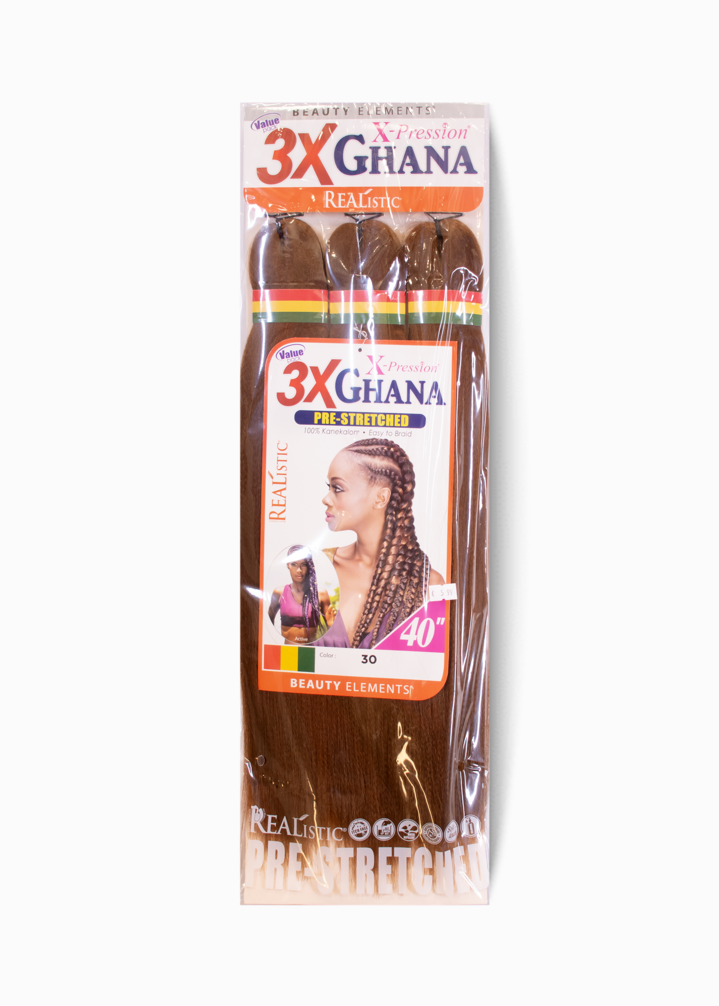 Mèches Ghana Pre-Stretched 3X X-Pression – 40" | Tresses mi-longues professionnelles