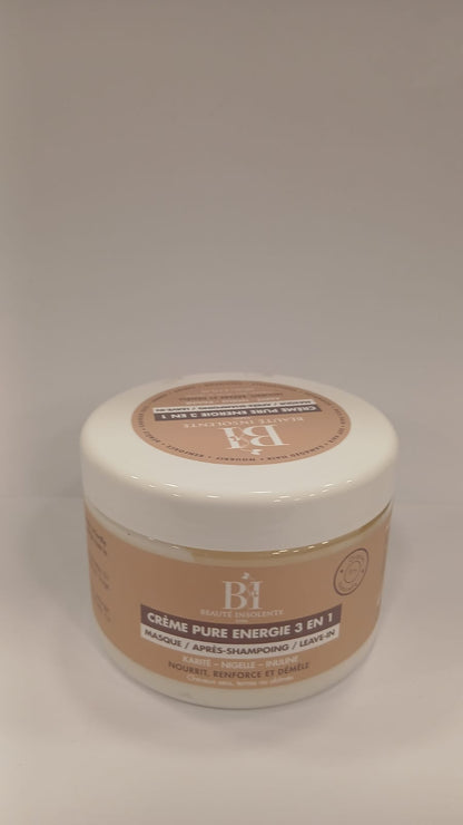 Crème Pure Énergie 3 en 1 – Masque / Après-Shampoing / Leave-in