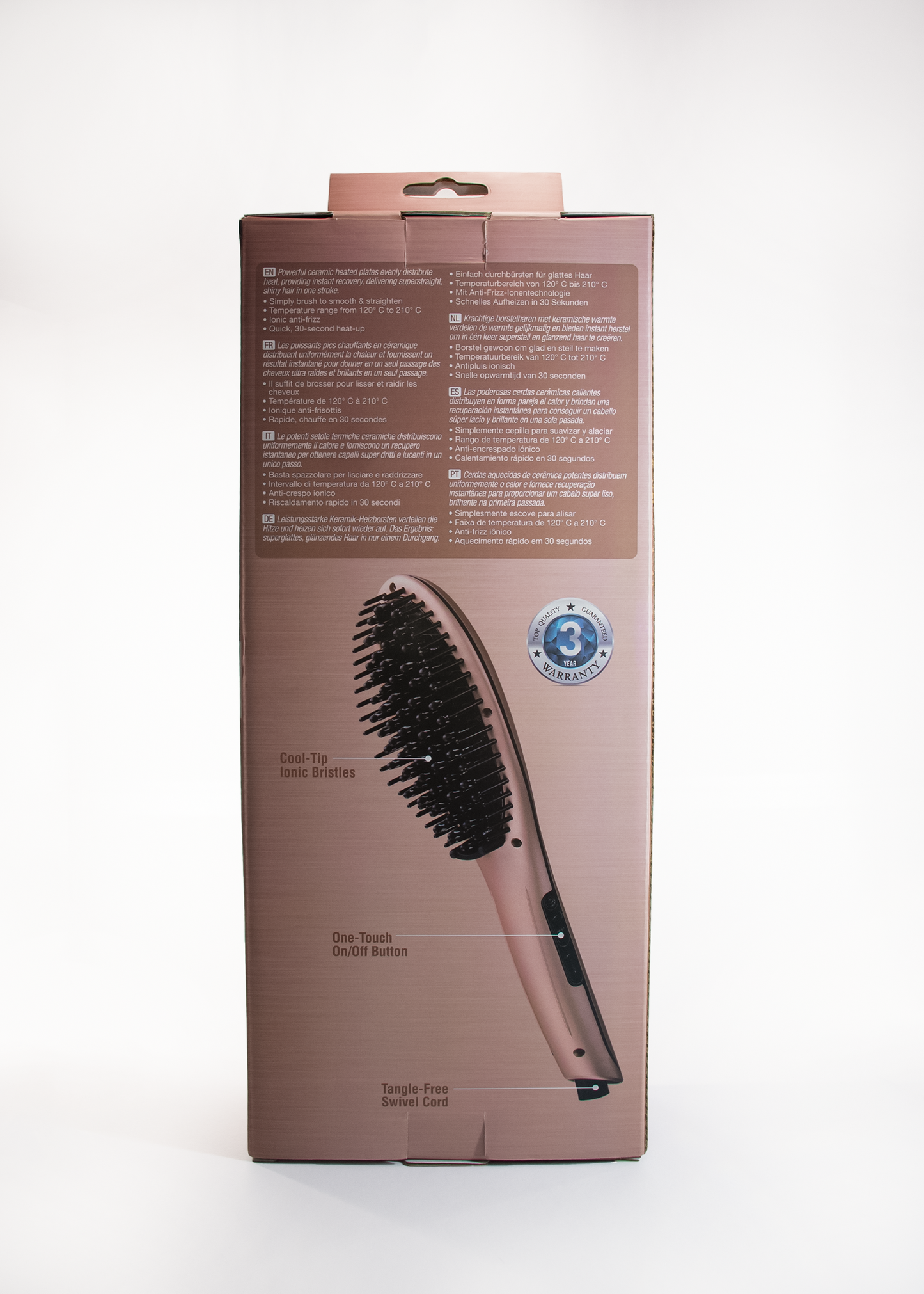 Brosse Lissante Chauffante KISS Bristle – Gold Edition