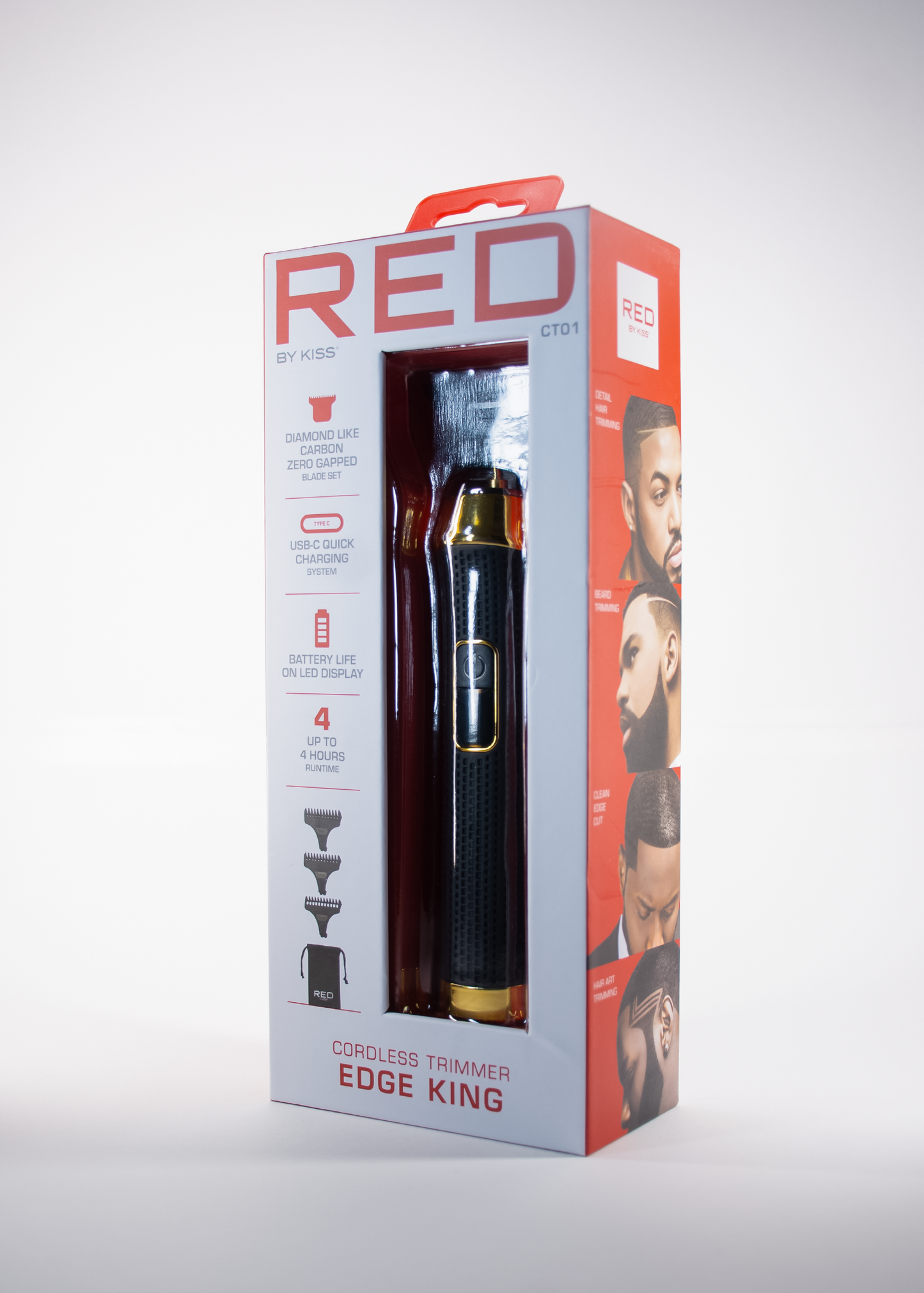 Tondeuse Professionnelle RED by KISS – Edge King CT01 (Sans fil)