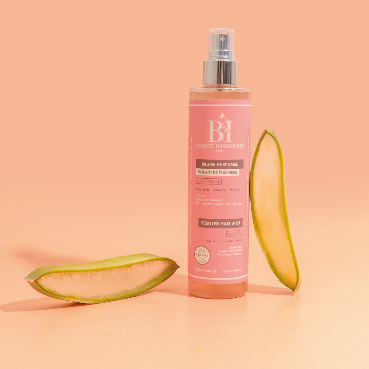 Brume Parfumée Capillaire Aloe Vera & Camélia – Beauté Insolente