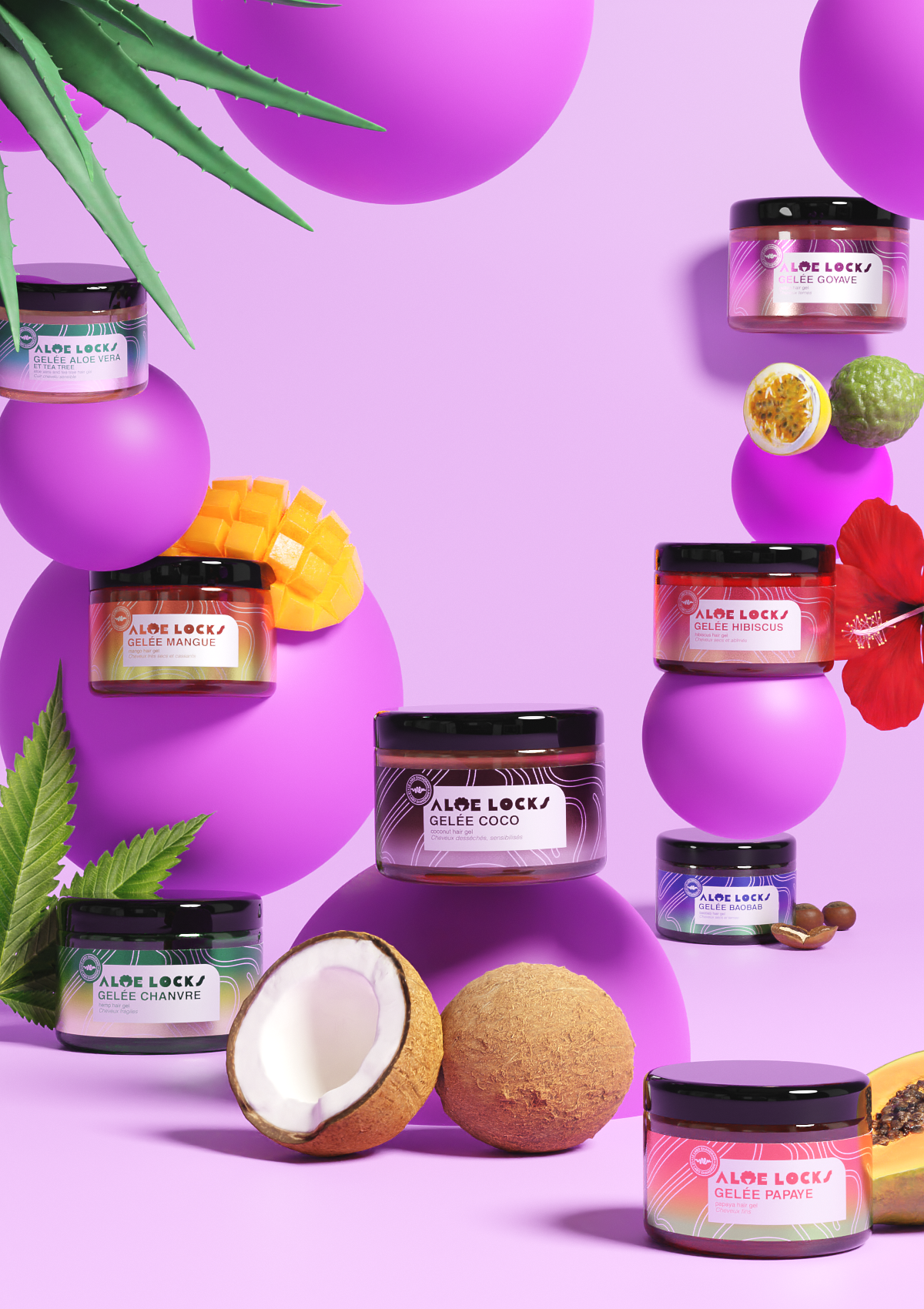 Gelée coiffante hydratante Aloe Locks – Aloe Vera & Actifs végétaux
