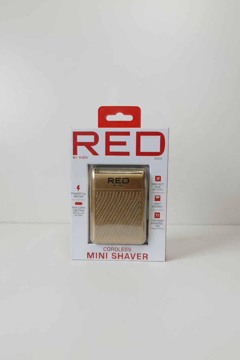 Mini Rasoir Électrique Sans Fil RED by KISS – Gold Edition