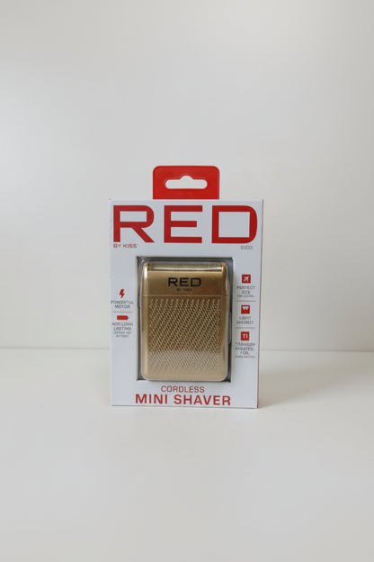 Mini Rasoir Électrique Sans Fil RED by KISS – Gold Edition